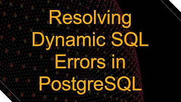 Resolving Dynamic SQL Errors in PostgreSQL