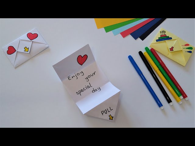 learned origami for him <3 #diy #waystosayiloveyou #craft #fyp, how to  make a pull down love letter