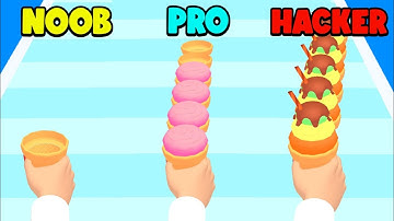 NOOB vs PRO vs HACKER | in Ice Cream Stack Runner | With Oggy and Jack | Nozon Gaming