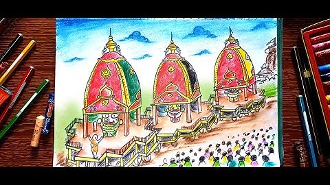 How to Draw Ratha Yatra | Rath Yatra Festival Drawing | Step by step RATH YATRA drawing