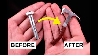 Turning a Stainless Steel Bolt into a Mini Tomahawk