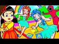 Paper Dolls Dress Up - Squid Game vs Poor Elsa Fire & Ice Regrets Dress - Barbie Story & Crafts