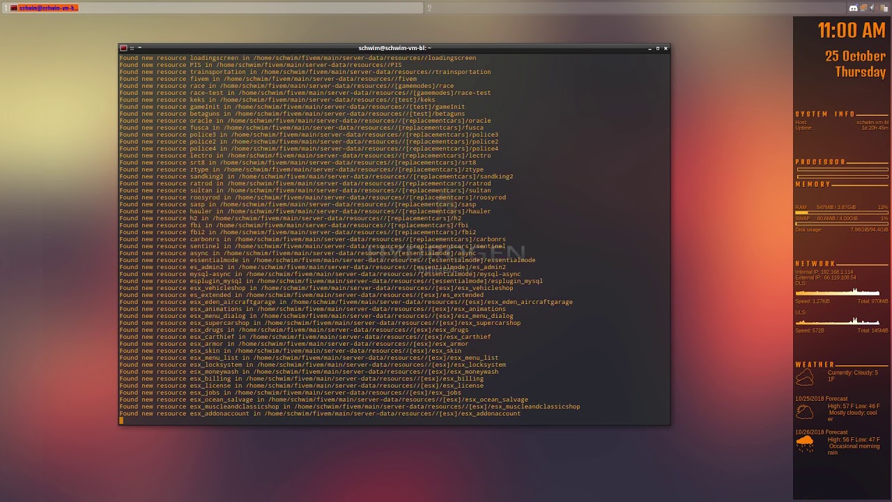 Скрипт логов. Экран сервера Linux. Хостинг для FIVEM. Lightleak сервер. ESX_menu_default v2 FIVEM.