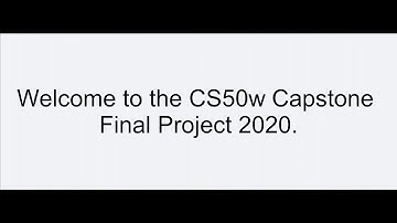 CS50w Capstone 2020 Final Project