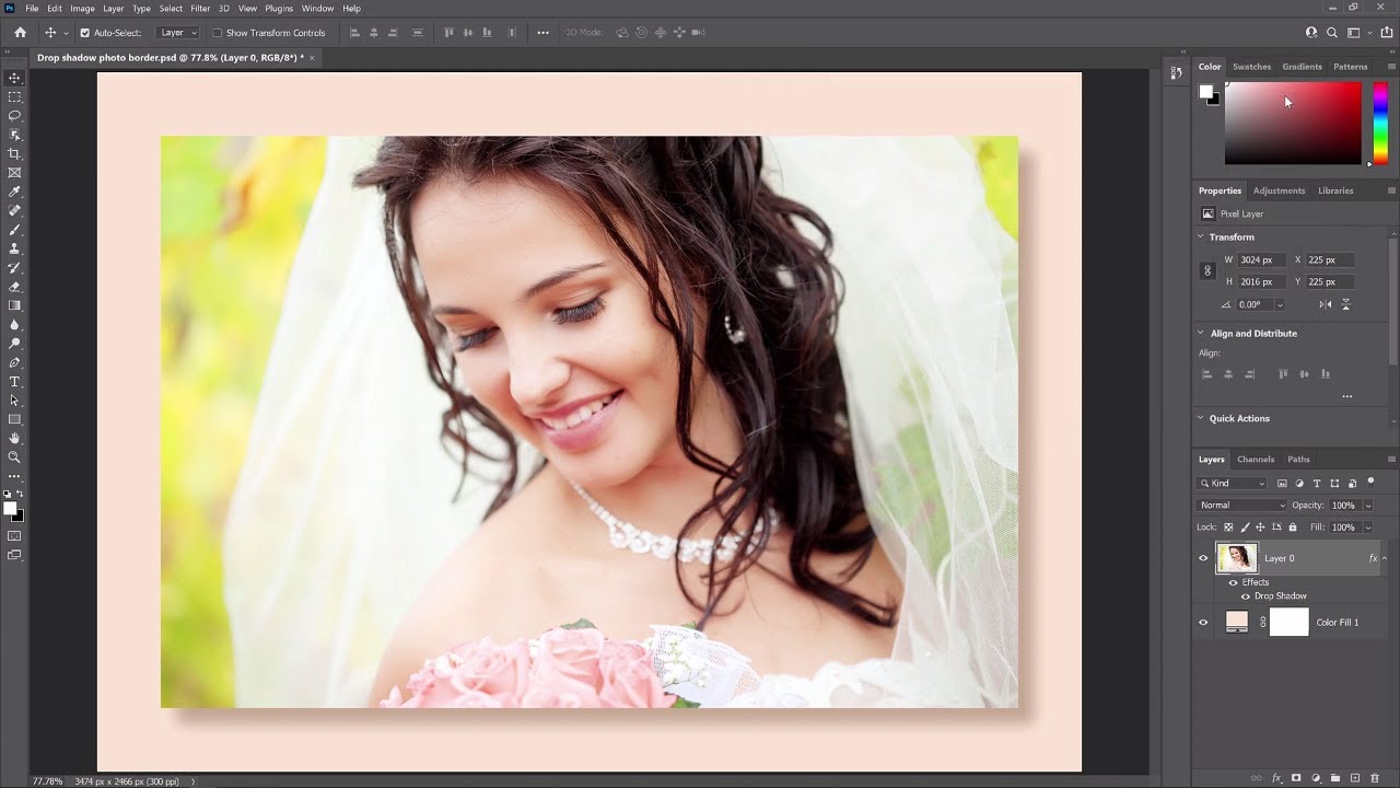 How To Create A Drop Shadow Photo Border In Photoshop