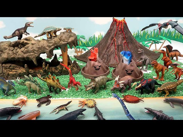 Welcome To Dinosaur World With Crocodile & Volcano - Jurassic World Dinosaurus Sea Dinos T-Rex class=