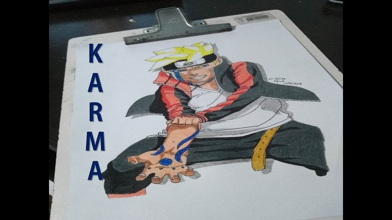Desenhando Boruto com a marca do karma / Speed drawing Boruto com