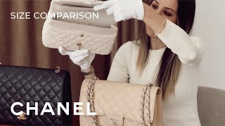 chanel size comparison | mini, small/medium, jumbo & maxi