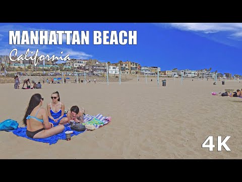 Manhattan Beach in Los Angeles, California USA - Travel Walking Tour - 2021 - 4K