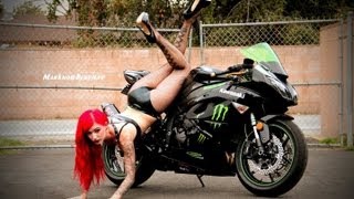 Kawasaki NINJA ZX6R Sportbike and A Hot & Sexy British Tattoo Model (Teaser Vid 1)