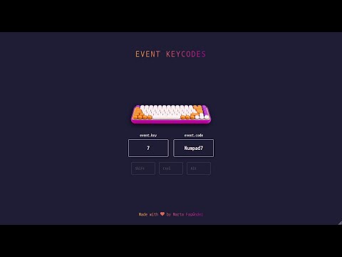 Day 11: Event KeyCodes - #50projects50days