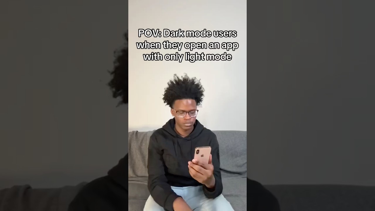 Dark mode users when they open an app with only light mode🤨#comedy #darkmode #shorts