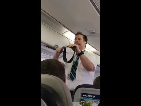 Humorous WestJet Flight Attendant (Absolutely Funny)