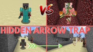 Redstone Turtorial #11: How to make a Hidden Arrow Trap (RedstoneKnightX Vs Zombie Pigman) Minecraft
