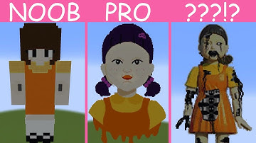 Pixel Art (NOOB vs PRO vs ??!?) Squid Game Doll in Minecraft