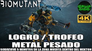 Biomutant | Logro / Trofeo: Metal pesado (Sobrevivir 5 minutos en la Zona muerta con el Mekton) screenshot 1