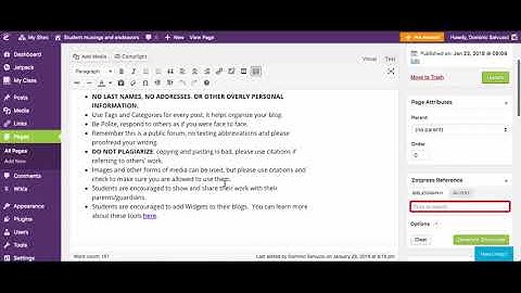 How To Allow Comments on Pages in Edublogs