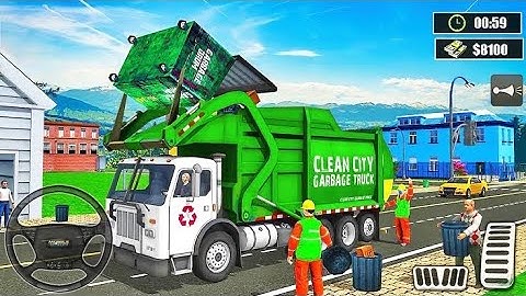 Garbage Truck Driver 2023 - Dumpster Collecting Garbage from Streets #4 - Android Gameplay