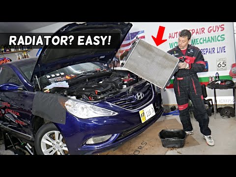 HYUNDAI SONATA RADIATOR REPLACEMENT REMOVAL, RADIATOR LEAKING