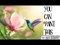 Hummingbird and Magnolia Acrylic painting tutorial step by step Live Streaming | TheArtSherpa