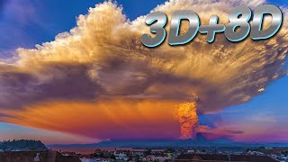 3D+8D Music for Relaxation and Sleep. Lively and realistic SOUND of a VOLCANO ERUPTION