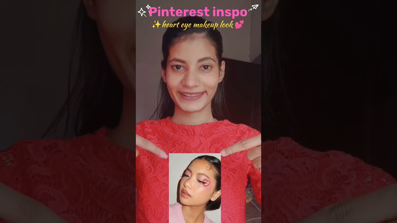 Trying the super cute Heart Bling Eye Makeup trend inspired by Pinterest! 💖Would you wear this look?