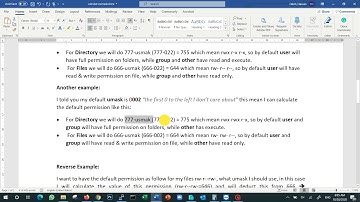 Linux calculate the UMASK