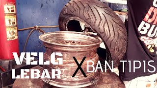Velg Motor Custom Lebar 8inch Pake Ban 150 / 70