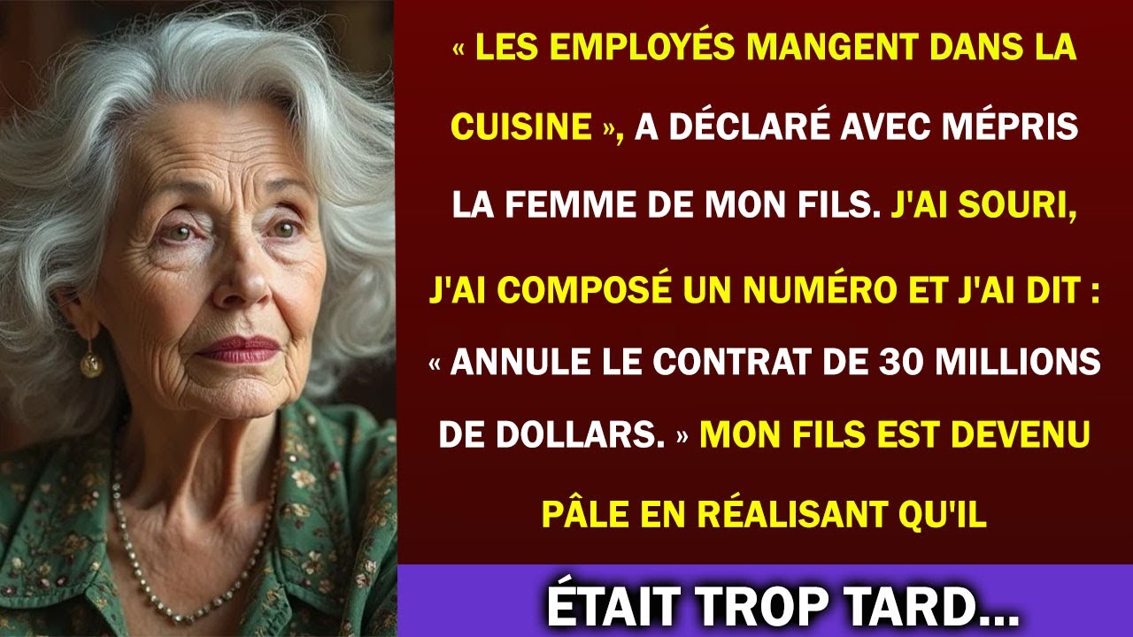 « Le personnel mange dans la cuisine. » C’est ma belle-fille qui a lancé ça, assez fort pour que trois tables entendent, le jour du mariage de mon fils. Je tenais encore ma flûte de champagne....
