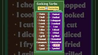 Cooking Verbs ✅👩🏻🏫 Present 🆚 Past Tense 🤩 #goviral