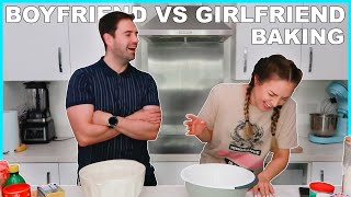 Boyfriend Vs Girlfriend Baking Challenge (plus pretzel baking)