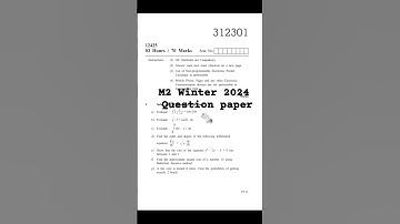 M2 Winter 2024 Question Paper | Diploma Engineering IT | MSBTE model Question paper #msbte 🗞️