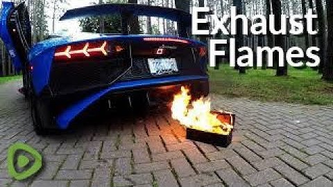 Lamborghini owner lights a fire with his car exhaust, then has to act quickly