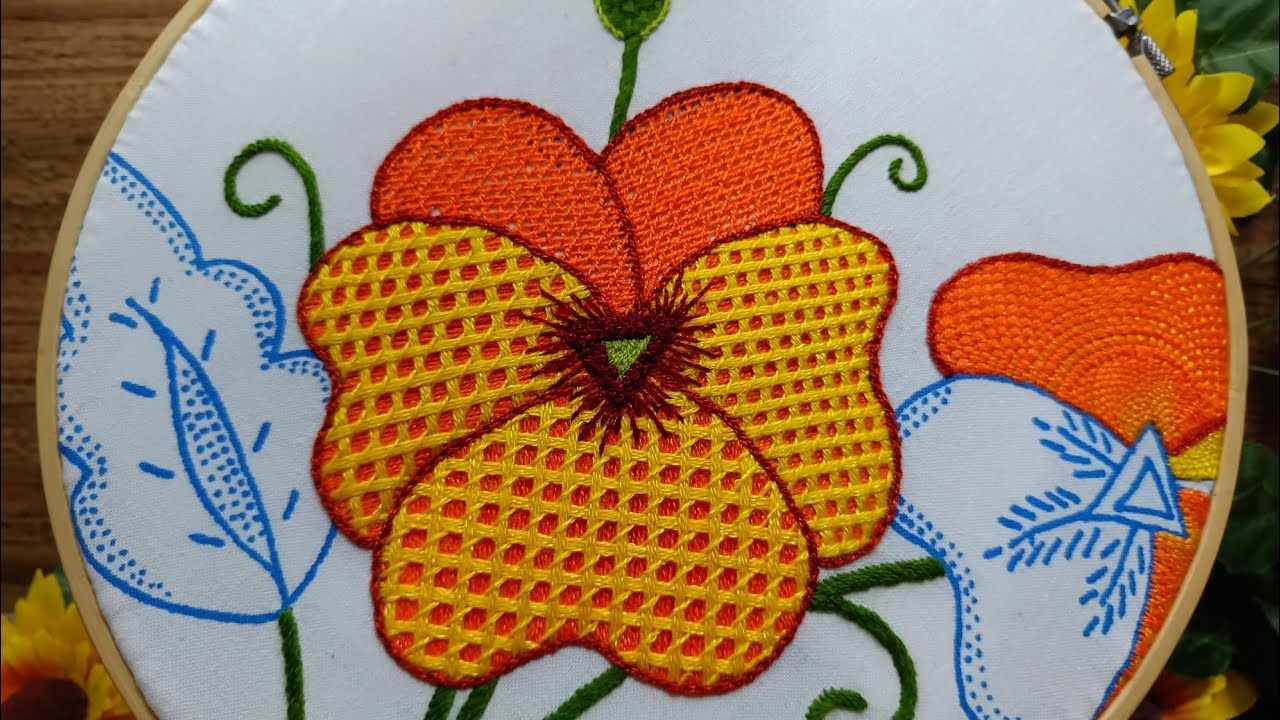 Bordado a mano para flores pensamiento Muy facil y rápido !! @bordandosuenos9520 