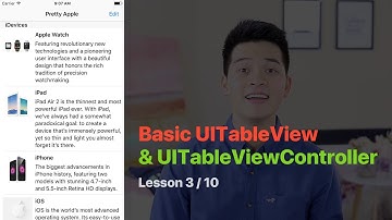 UITableView Pt 3:  Create Basic UITableView and UITableViewController, UITableViewCell