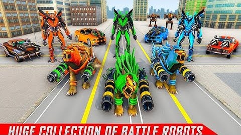 Lion Robot Car Transforming Games: Robot Shooting Buntoo Games Android Gameplay #2