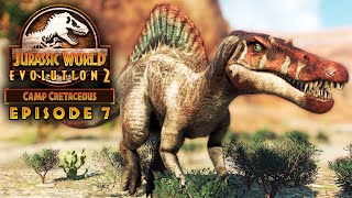 HOW TO BUILD A SPINOSAURUS DESERT! - Camp Cretaceous Park Build #7 | Jurassic World: Evolution 2