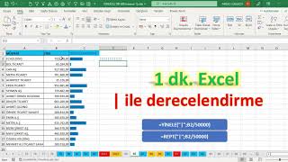 Excel 1 Dakika - | ile Derecelendirme Resimi