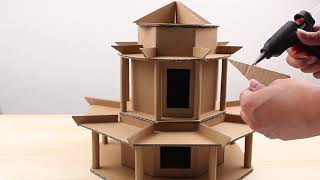 Amazing  How to make a Chinese ancient  building from Cardboard - Simple DIY