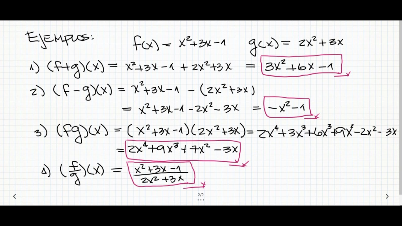 OPERACIONES CON FUNCIONES