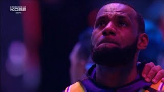 LeBron James \& Quinn Cook in Tears During National Anthem - Lakers vs Blazers  | January 31, 2020