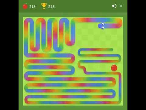 Google Snake - 245 points almost maximum score full gameplay - almost  perfect 