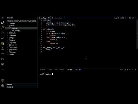 PROBLEM SET 5: BACK TO THE BANK | SOLUTION (CS50 PYTHON)