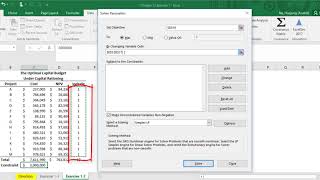 [FIN 3250] Ch 12. Solver + optimal capital budget under constraints