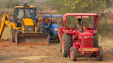 JCB 3DX plus And Sonalika Mahindra Loading Mud For New Home ll JCB Tractor Tractor Video JCB वीडियो 
