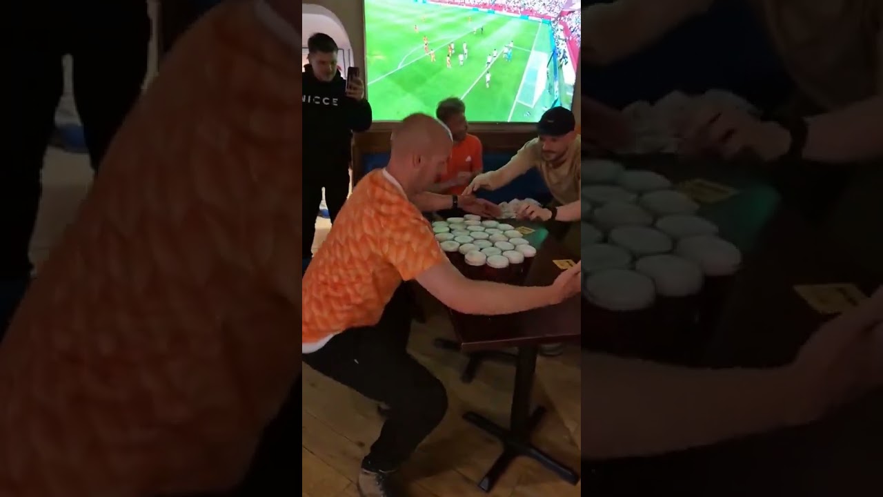 This Dutch supporter can definitely hold his drink!