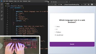 ASMR Programming - Quiz App using HTML CSS and JavaScript - No Talking