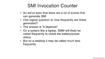 Arch4001 Intel Firmware Attack & Defense: 06 SMM 01 Intro 07 MSR SMI COUNT