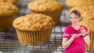 Moist and Lightly Sweet Carrot Muffins