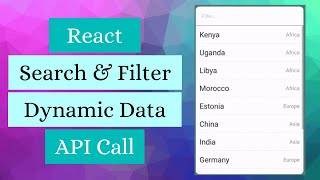 Search Filter in React with Dynamic Data | API Call with Filter/Search in React